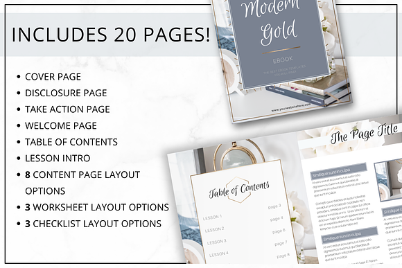 eBook Template Canva | InDesign Gold in Magazine Templates - product preview 2
