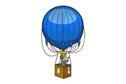 Vintage air balloon sketch vector