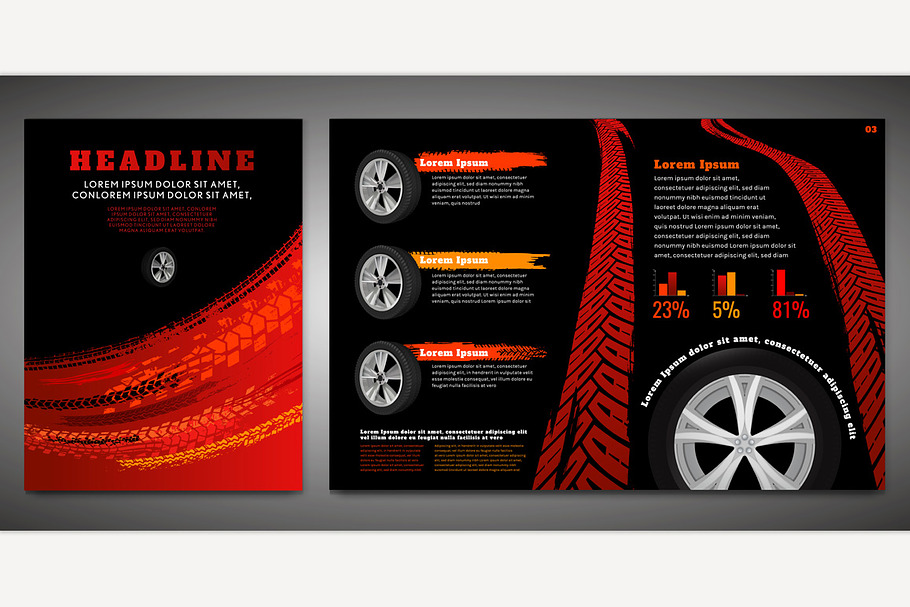 Tire brochure template in Illustrations - product preview 8