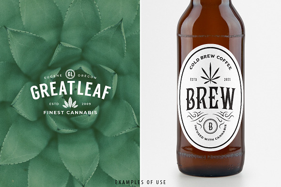 9 Modern Vintage Cannabis Logos VI in Logo Templates - product preview 3