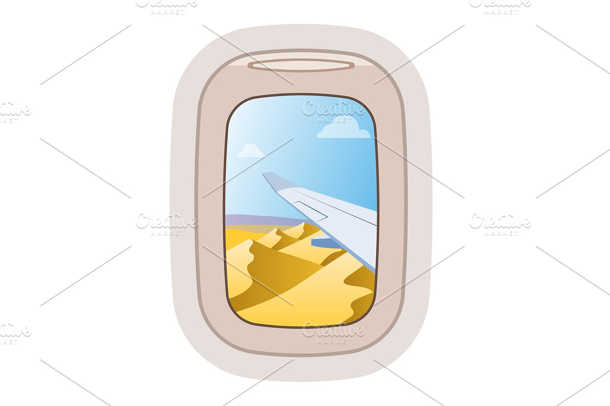 Aairplane window vector traveling by in Illustrations - product preview 8