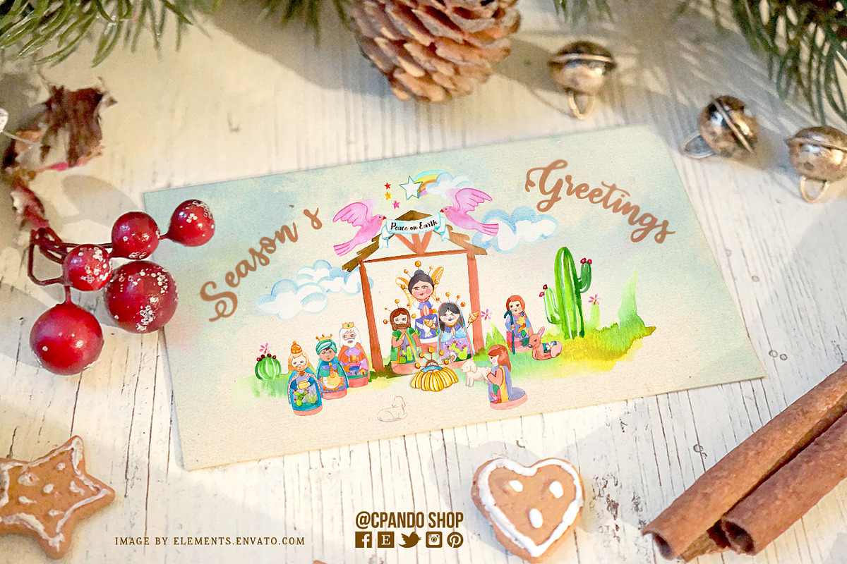 Mexican Nativity Scene clipart in Illustrations - product preview 8