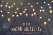 Mason jar string light clipart