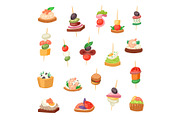 Appetizer vector appetizing food and