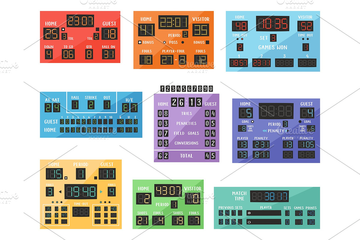 Scoreboard vector digital score in Illustrations - product preview 8