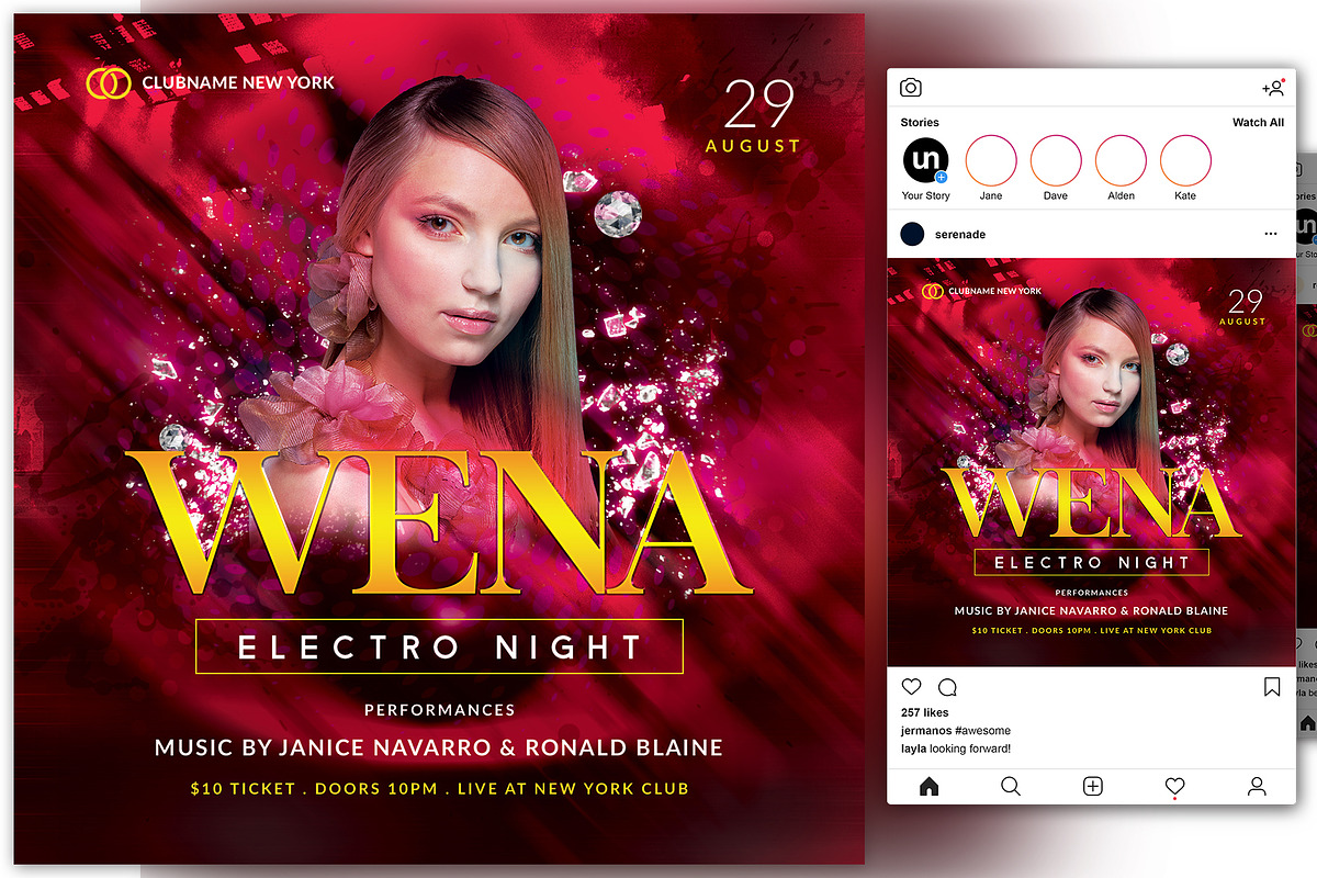 Electro Night Flyer in Flyer Templates - product preview 8