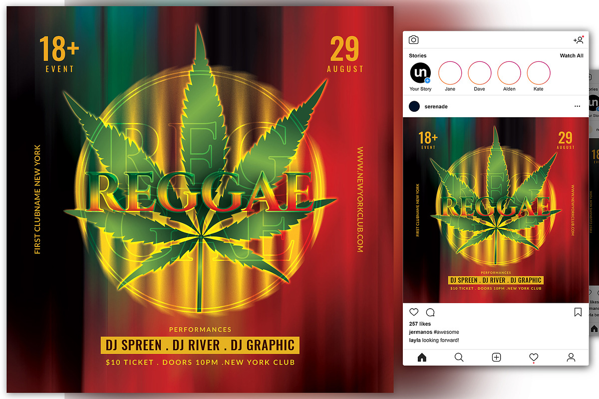 Reggae Flyer in Flyer Templates - product preview 8