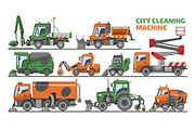 City cleaning machine vector vehicle