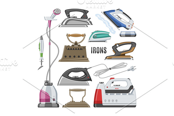 Iron vector ironing electric