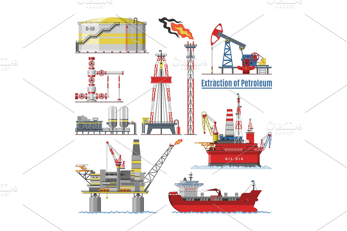 Oil industry vector oily products in Illustrations - product preview 8