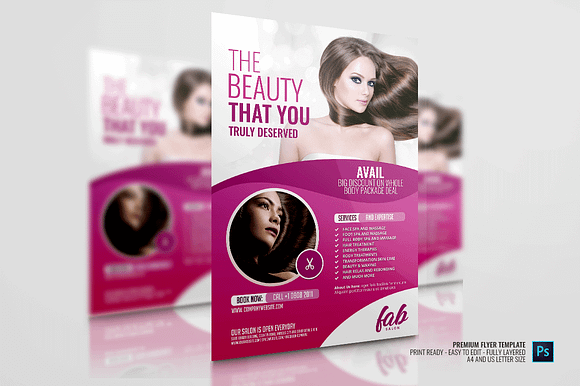 Spa and Beauty Center Flyer in Flyer Templates - product preview 3
