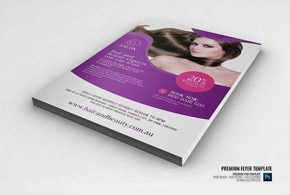 Hair and Beauty Salon Flyer in Flyer Templates - product preview 1