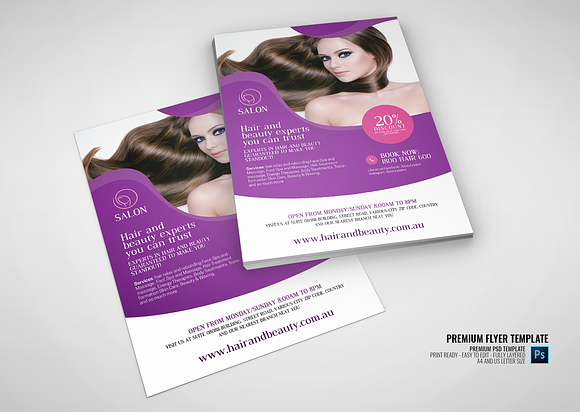 Hair and Beauty Salon Flyer in Flyer Templates - product preview 2