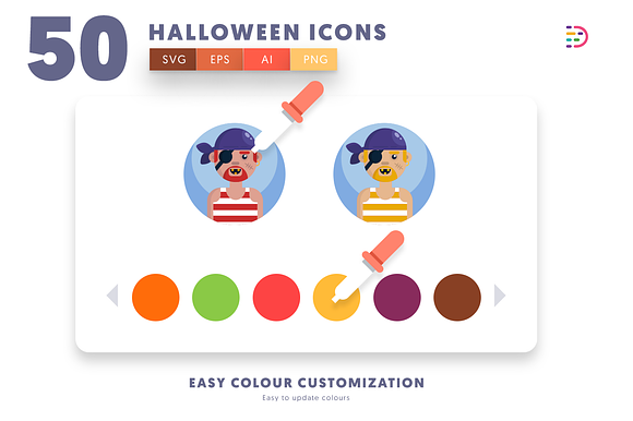 50 Halloween Icons in Halloween Emoticons - product preview 2