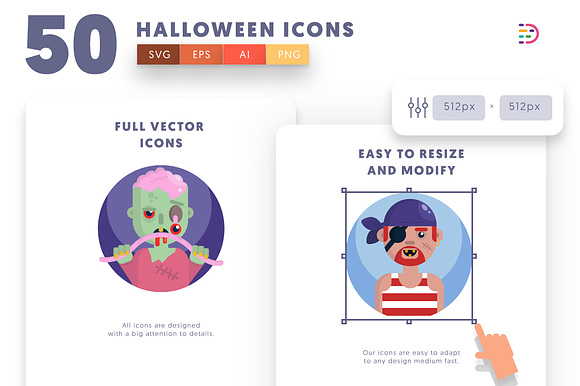 50 Halloween Icons in Halloween Emoticons - product preview 5
