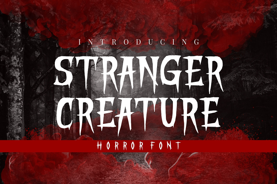 STRANGER CREATURE - HORROR FONT in Display Fonts - product preview 8