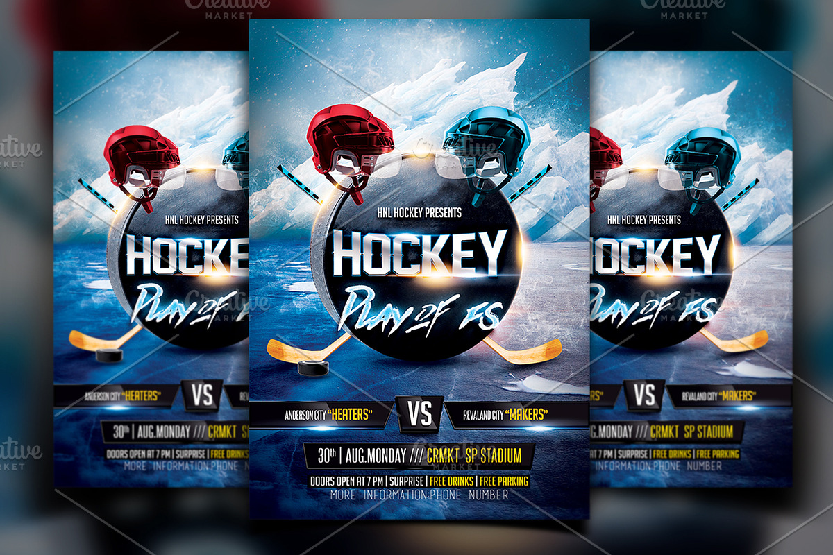 Hockey Flyer Template in Flyer Templates - product preview 8