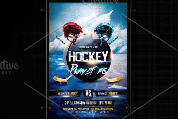Hockey Flyer Template in Flyer Templates - product preview 2