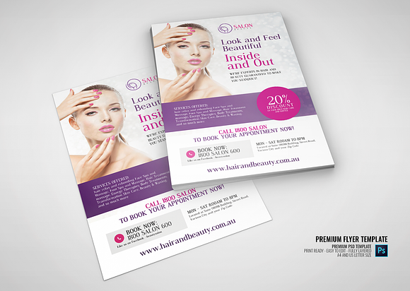 Beauty Parlor Serivices Flyer in Flyer Templates - product preview 2