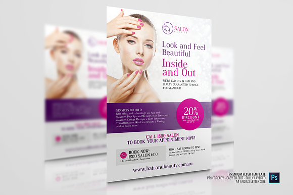 Beauty Parlor Serivices Flyer in Flyer Templates - product preview 3