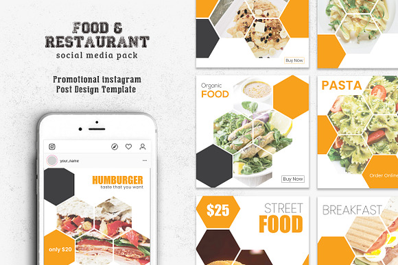 Organic Food Social Media Pack in Instagram Templates - product preview 1
