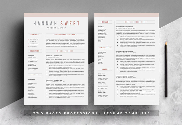 Word Resume Template in Resume Templates - product preview 1