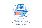Motion graphics concept icon