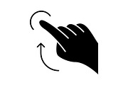 Flick up gesture glyph icon