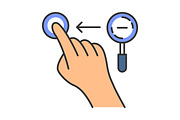 Zoom out horizontal gesture icon