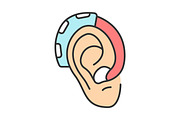 Hearing aid amplifier color icon