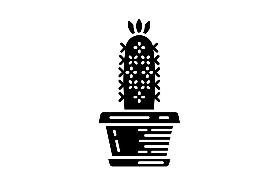 Hedgehog cactus in pot glyph icon
