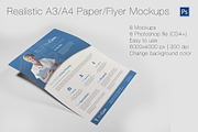 Realistic A3/A4 Paper/Flyer Mockups