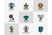 Set of hand drawn web icons or
