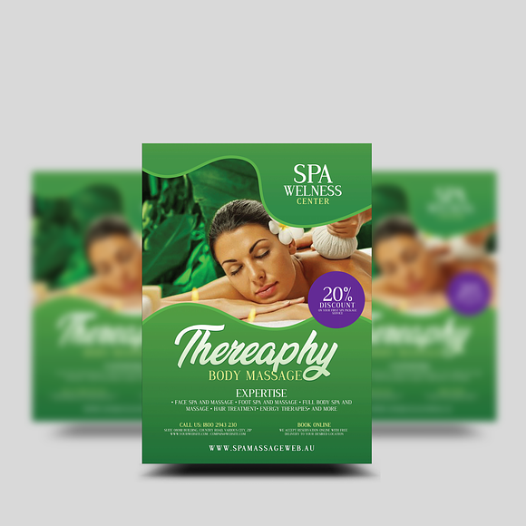 Massage and Spa Services Flyer in Flyer Templates - product preview 2