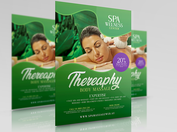 Massage and Spa Services Flyer in Flyer Templates - product preview 3