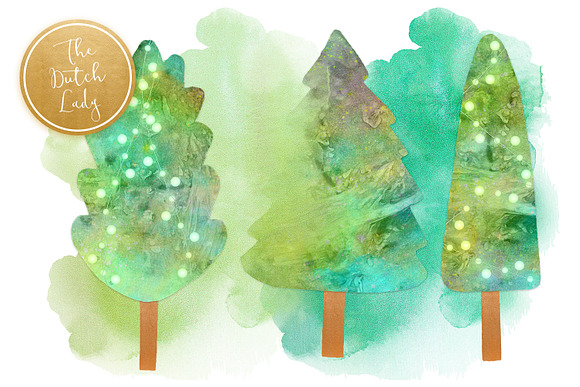 Christmas Tree Collection Clipart in Illustrations - product preview 1