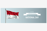 Monaco national day vector card