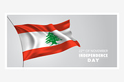 Lebanon independence day vector card