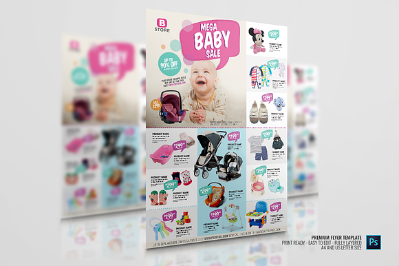 Baby Products Sales Flyer in Flyer Templates - product preview 2