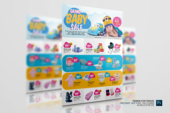 Baby Store Sales Flyer in Flyer Templates - product preview 2