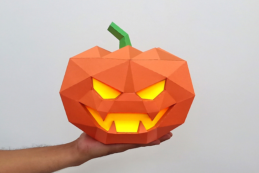 DIY Halloween Pumpkin- 3d papercraft in Templates - product preview 8