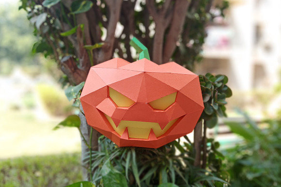DIY Halloween Pumpkin- 3d papercraft in Templates - product preview 1