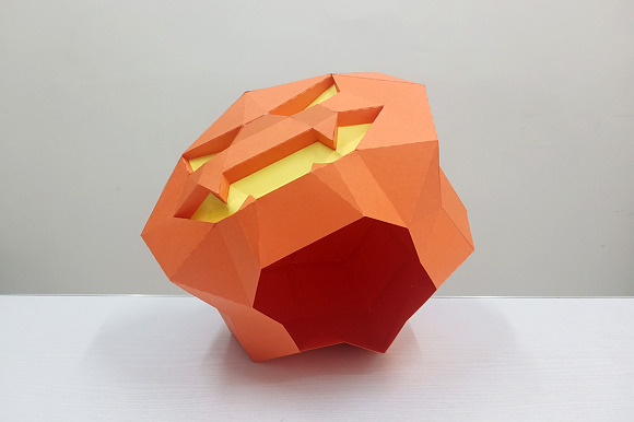 DIY Halloween Pumpkin- 3d papercraft in Templates - product preview 5
