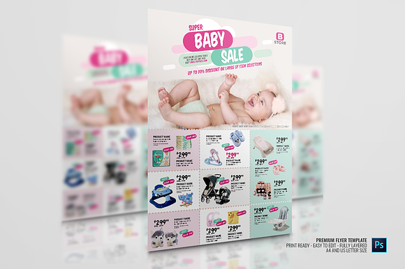Baby and Infant Sales Flyer in Flyer Templates - product preview 3