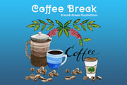 Coffee Break Watercolor Illustration