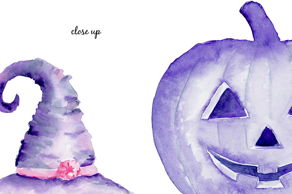 Watercolor Clipart Halloween Witch in Illustrations - product preview 2