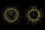 New Year gold Clock