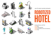 Robotized Hotel Isometric Set