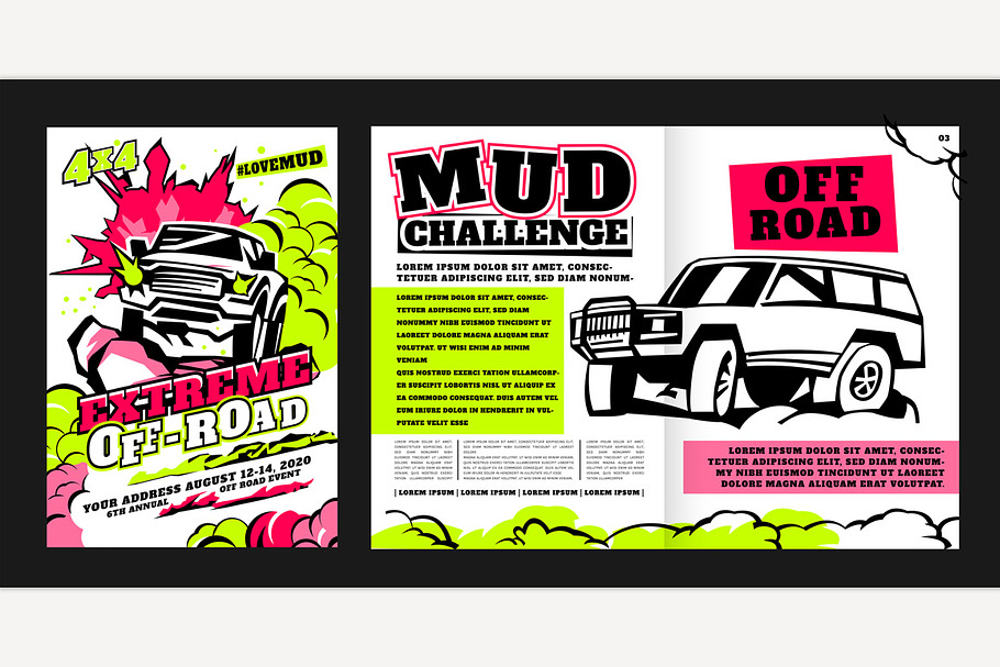 Vector off road event brochure templ in Illustrations - product preview 8