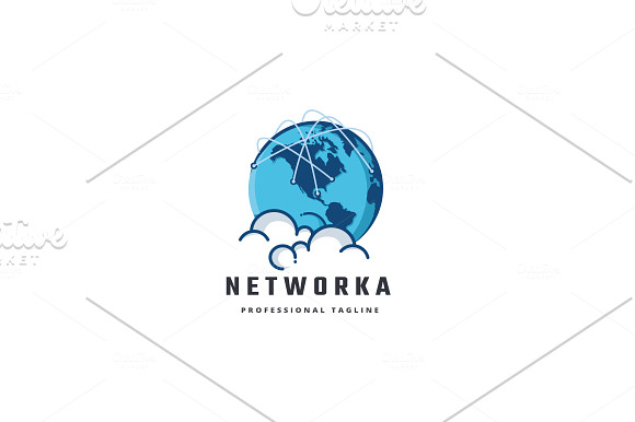Network Cloud Data Logo in Logo Templates - product preview 3
